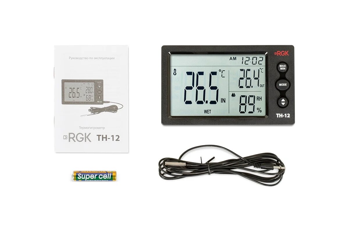Тахометры Термогигрометр RGK TH-12 с поверкой 779272