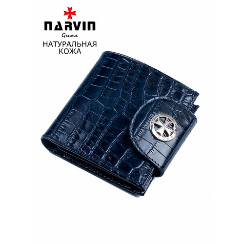 фото Кошелек narvin, фактура под рептилию, синий