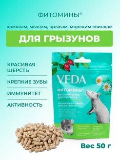 Корм для грызунов и хорьков VEDA Фитомины Функциональный корм для грызунов, 50 г