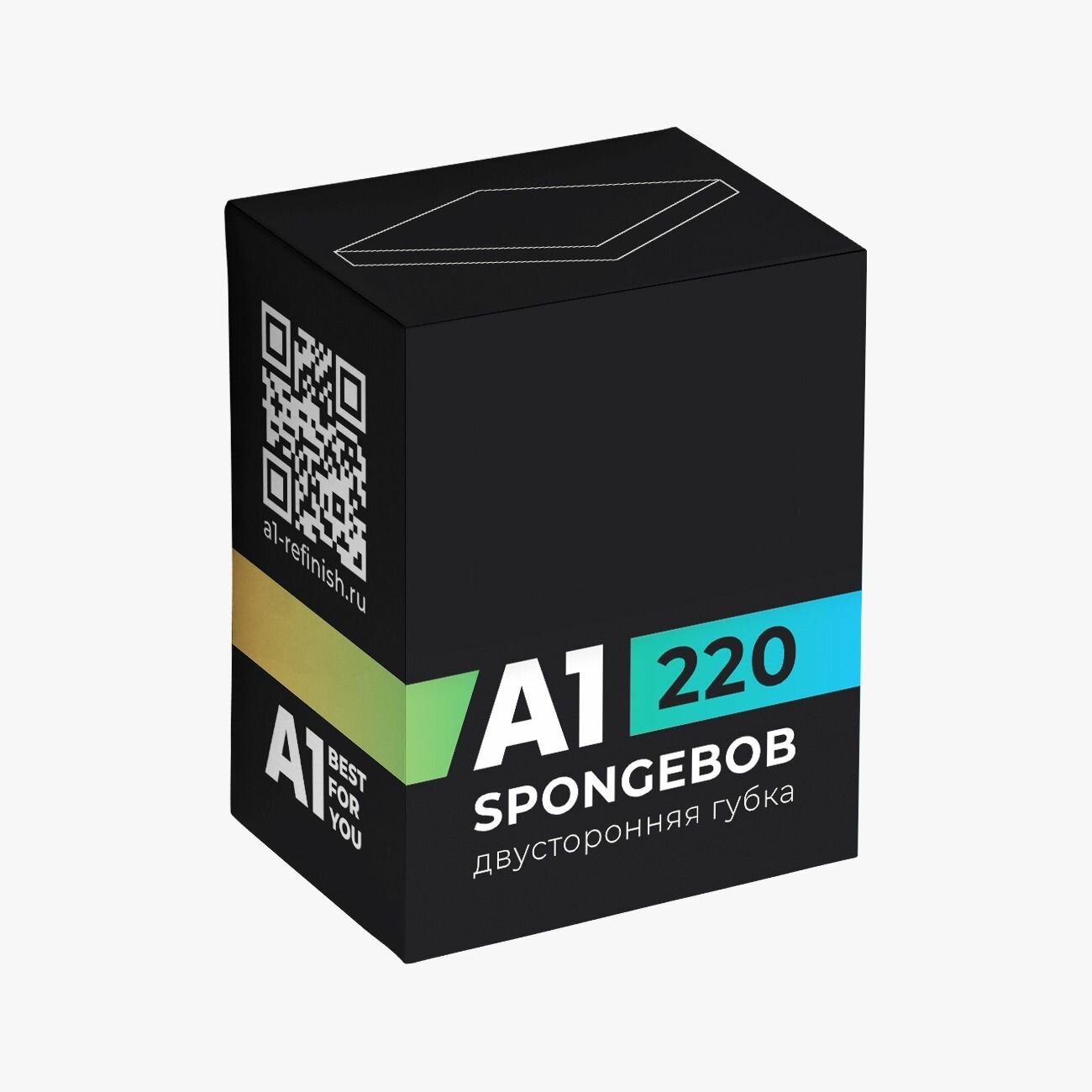 Двусторонняя губка А1 Spongebob Medium P120-180 оранжевая 5 штук — фото 1
