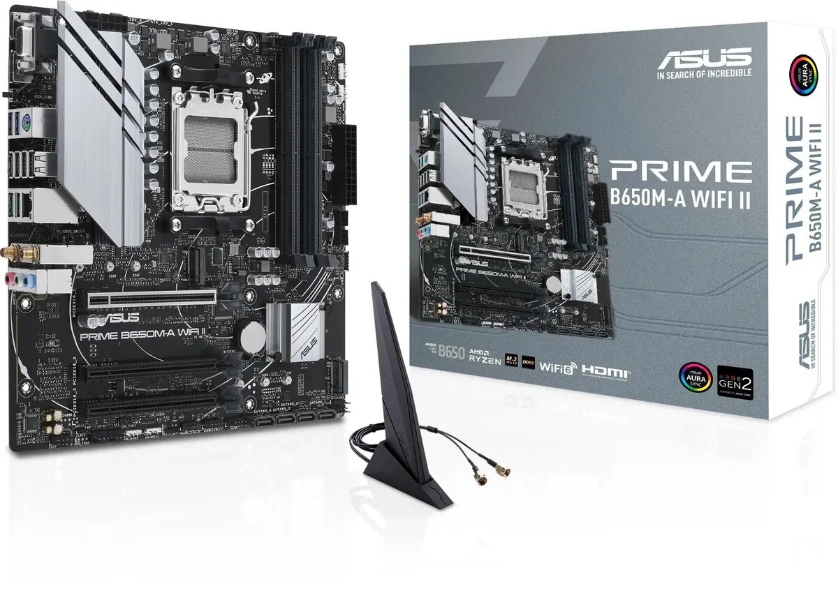 Материнская плата ASUS PRIME B650M-A WIFI II RTL, AM5, AMD B650, 4*DDR5