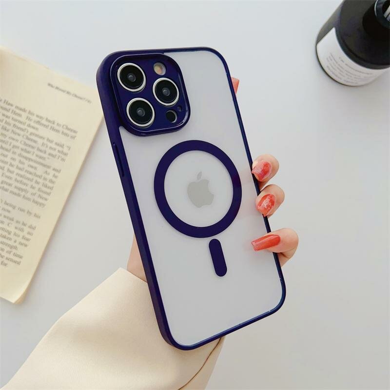 Чехол для iPhone 12 6.1", Clear Case Color with Magsafe, С защитой камер, Navy Blue — фото 1