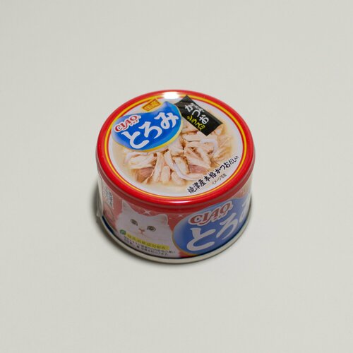 Влажный корм для кошек Inaba Ciao Toromi Куриное филе с тунцом и мальками ширасу в бульоне 80 г, 6 шт