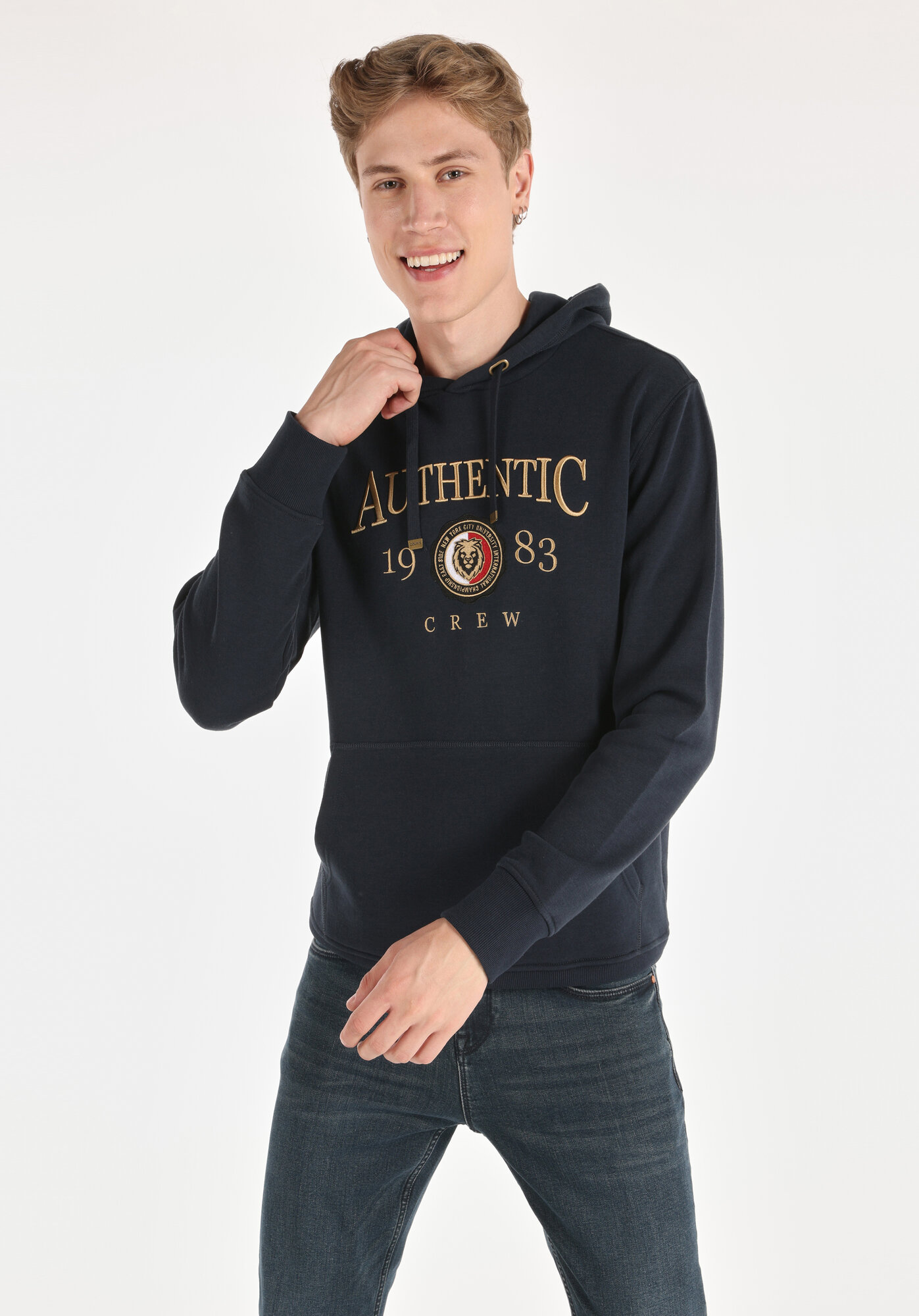 Толстовка COLIN'S Regular Fit, размер S, , темно-синий