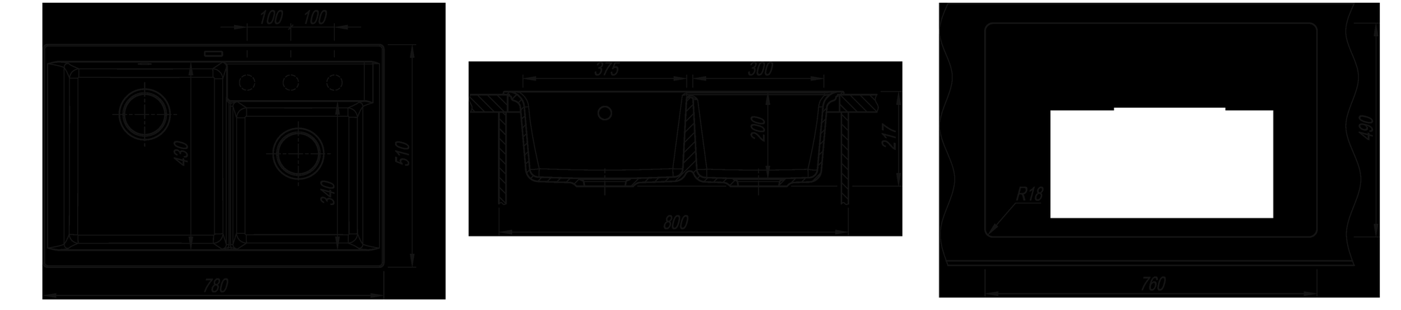 Кухонная мойка Florentina Касси 780 шампань 20.230. Е0780.202
