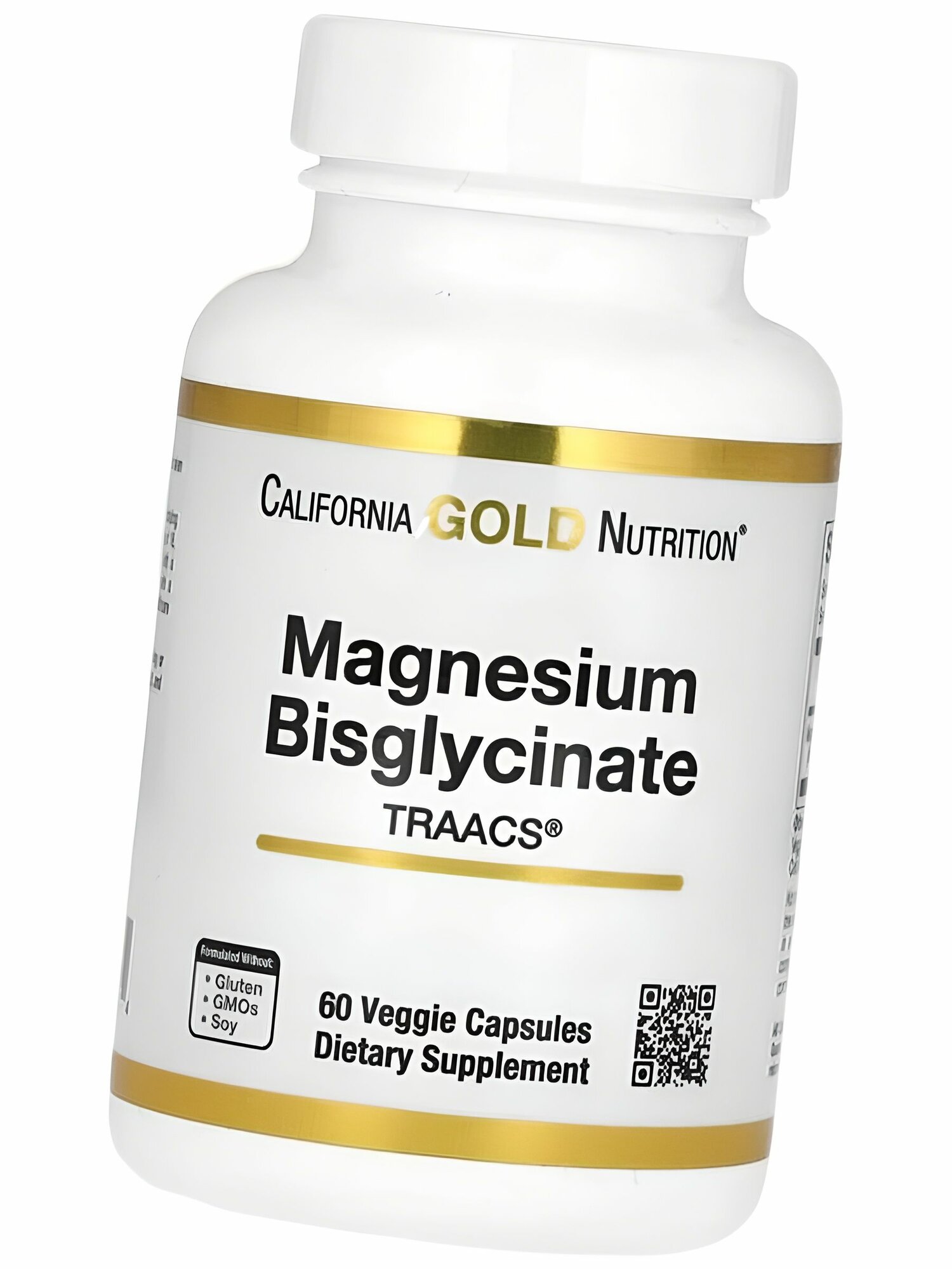 Магний бисглицинат California Gold Nutrition 200 мг 60 капсул, для нервной системы и сна