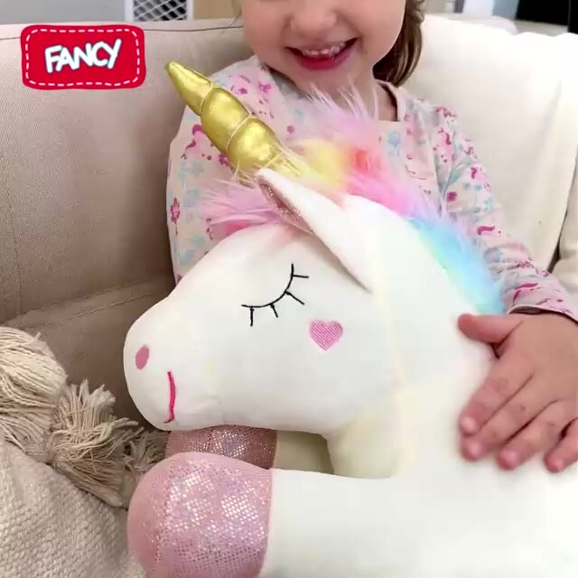 Большая мягкая игрушка Fancy Единорожка Лилу / Подушка обнимашка для засыпания и сна малышей / Пушистая сплюшка для детей и подростков, Плюшевый подарок для девочки — фото 1
