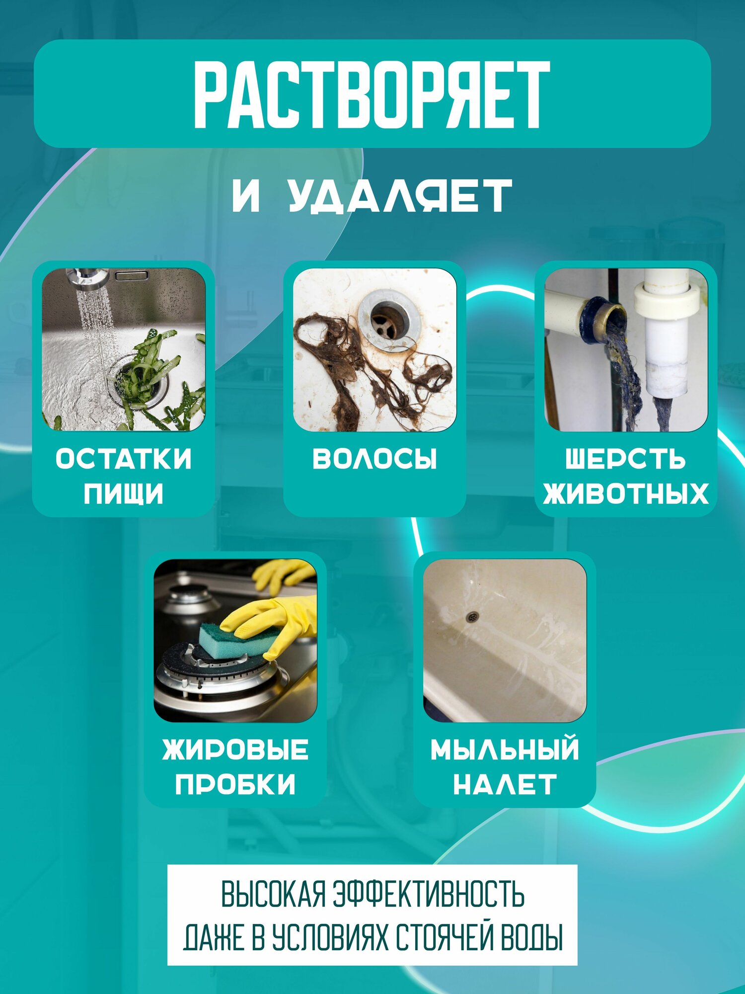 KHIMBERRY/ Средство для прочистки труб от засоров - 750 мл — фото 1