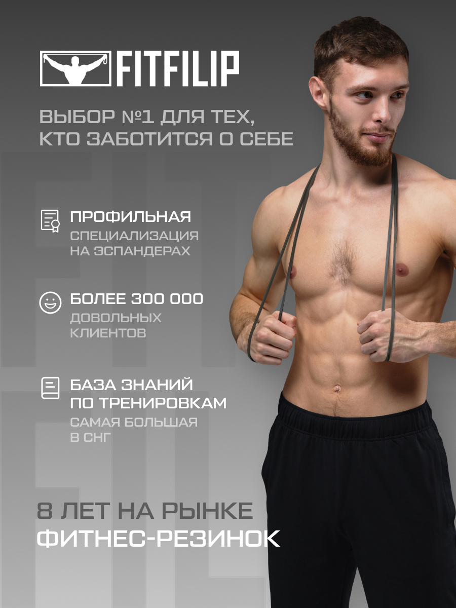 Фитнес резинка FITFILIP, эспандер для подтягиваний, лента для тренировки, резинки для йоги и пилатеса — фото 1