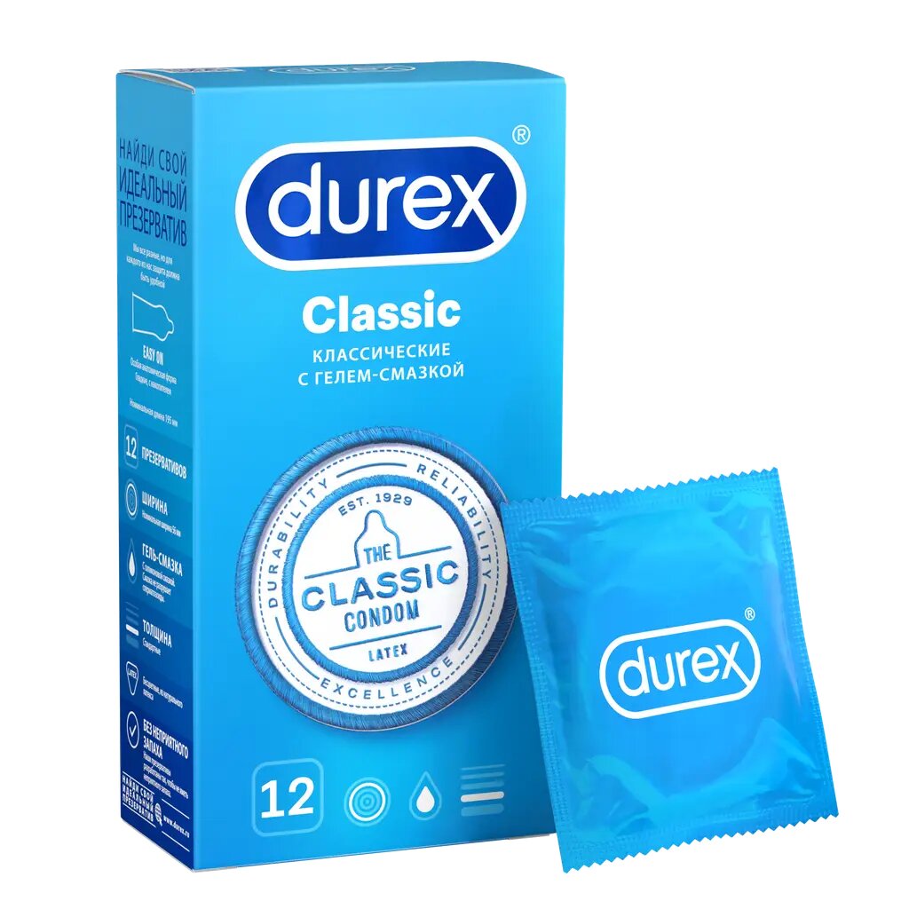 Презервативы Durex Classic классические 12 шт