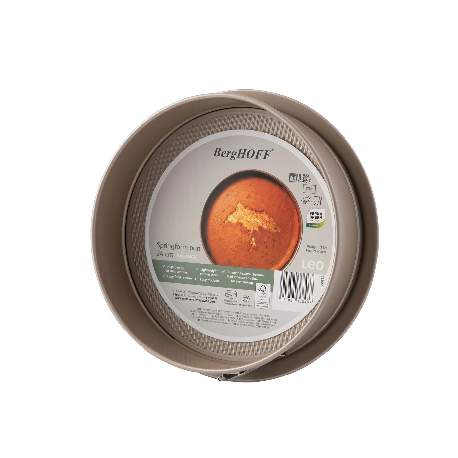 Форма BergHOFF Leo Balance, высокоуглеродистая сталь, 24см, антипригарное покрытие, цвет шампанское