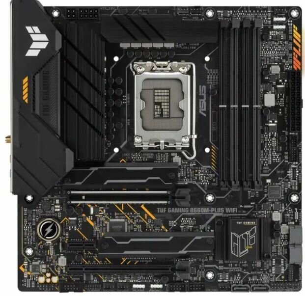 Материнская плата ASUS TUF GAMING B660M-PLUS WIFI (TUF GAMING B660M-PLUS WIFI) - LGA 1700, Intel B660, 4хDDR5-4800 МГц, 2хPCI-Ex16, 2хM.2, Micro-ATX