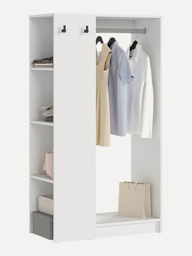 Изображение товара Детский стеллаж Руна с полками, со штангой, 80х40х146 см, Белый