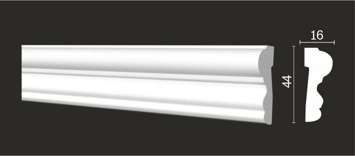 Молдинг Decor-Dizayn DD400 Белая Лепнина Д2000хВ44хТ16 / Декор Дизайн.