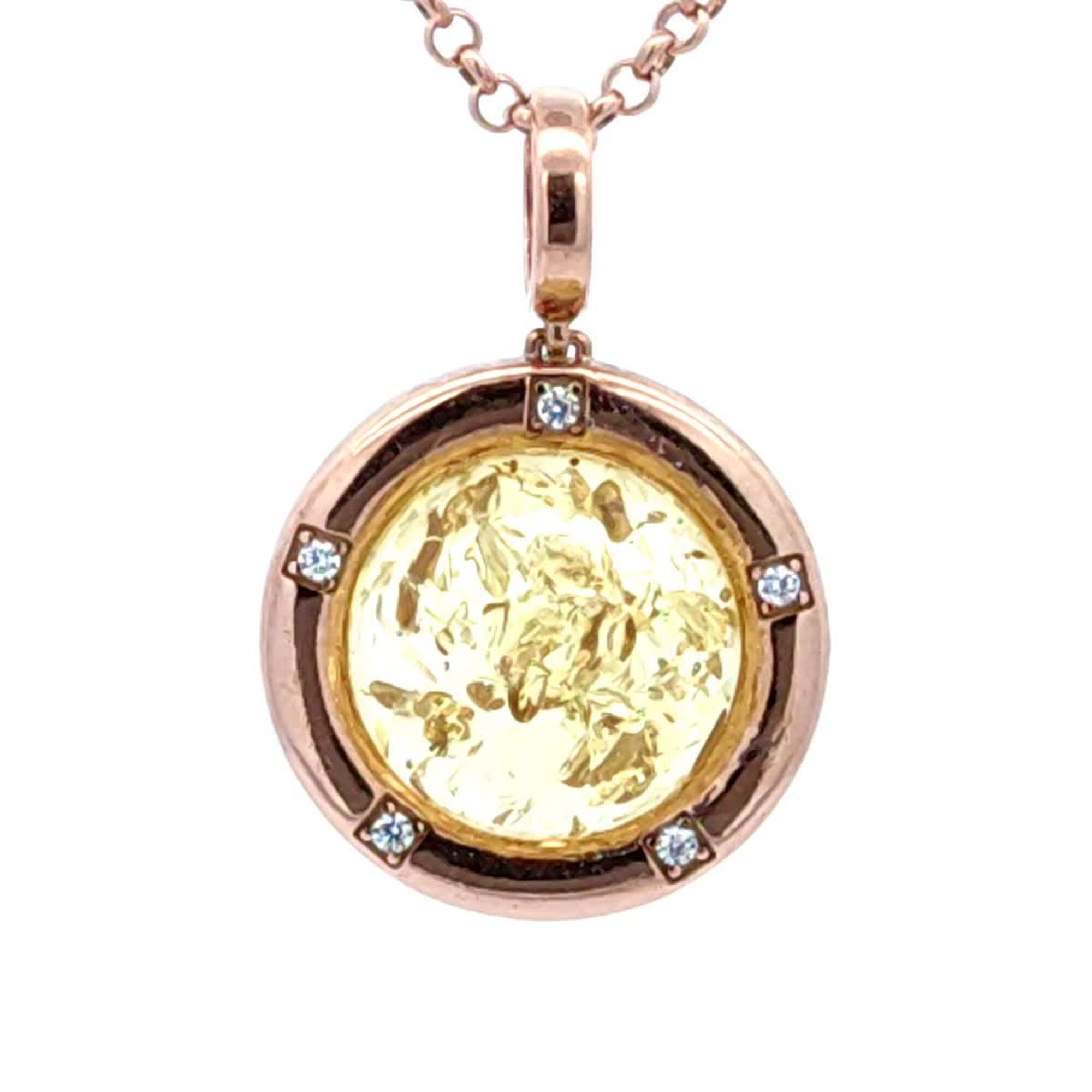 Подвеска Diamant online, серебро, 925 проба, золочение, фианит, янтарь, желтый