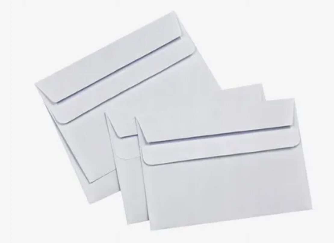 Конверты бумажные белые Формат А5 10шт в упаковке для писем, приглашений, открыток, денег — фото 1