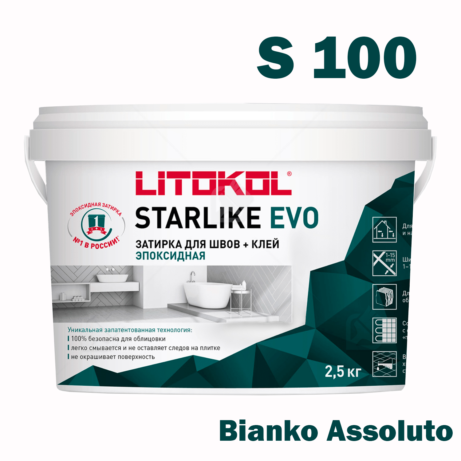 Litokol Затирка для швов LITOKOL STARLIKE EVO S.100 Bianco Assoluto 25кг