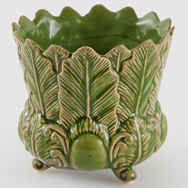 Декоративная ваза-кашпо Pianta Felice 13 см зеленая EDG 1100909A700