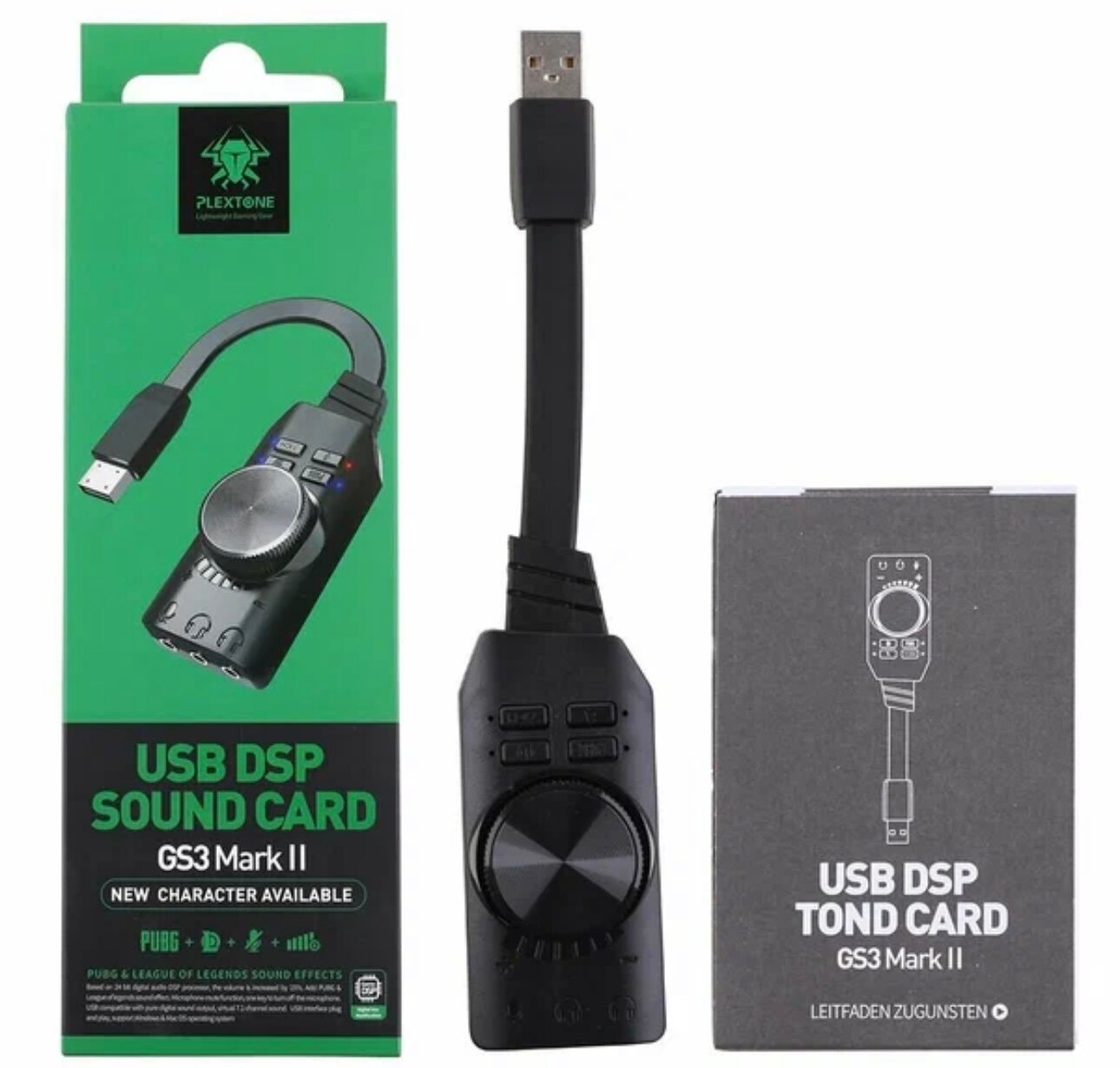 Внешняя звуковая карта Plextone GS3 Mark II, для геймеров, для улучшения качества звука