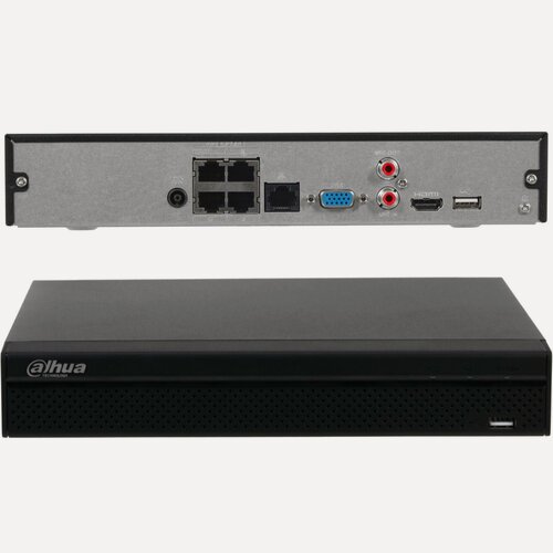 Изображение товара Dahua DH-NVR1104HS-P-S3/H - 4 канальный видеорегистратор IP для камер видеонаблюдения, NVR регистратор сетевой, с 4 PoE, H.265+, H.264+