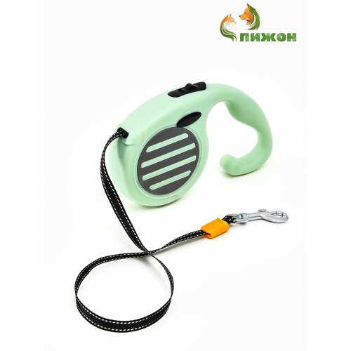 Рулетка - поводок для собак лента 3 м зелёная 10895276 654₽
