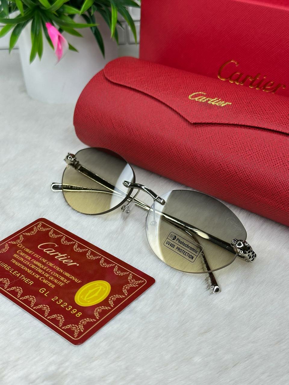 Солнцезащитные очки Cartier, хром — фото 1