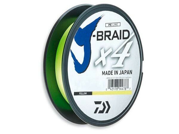 Плетеный шнур Daiwa J-Braid X4 Yellow 0.15мм 135м