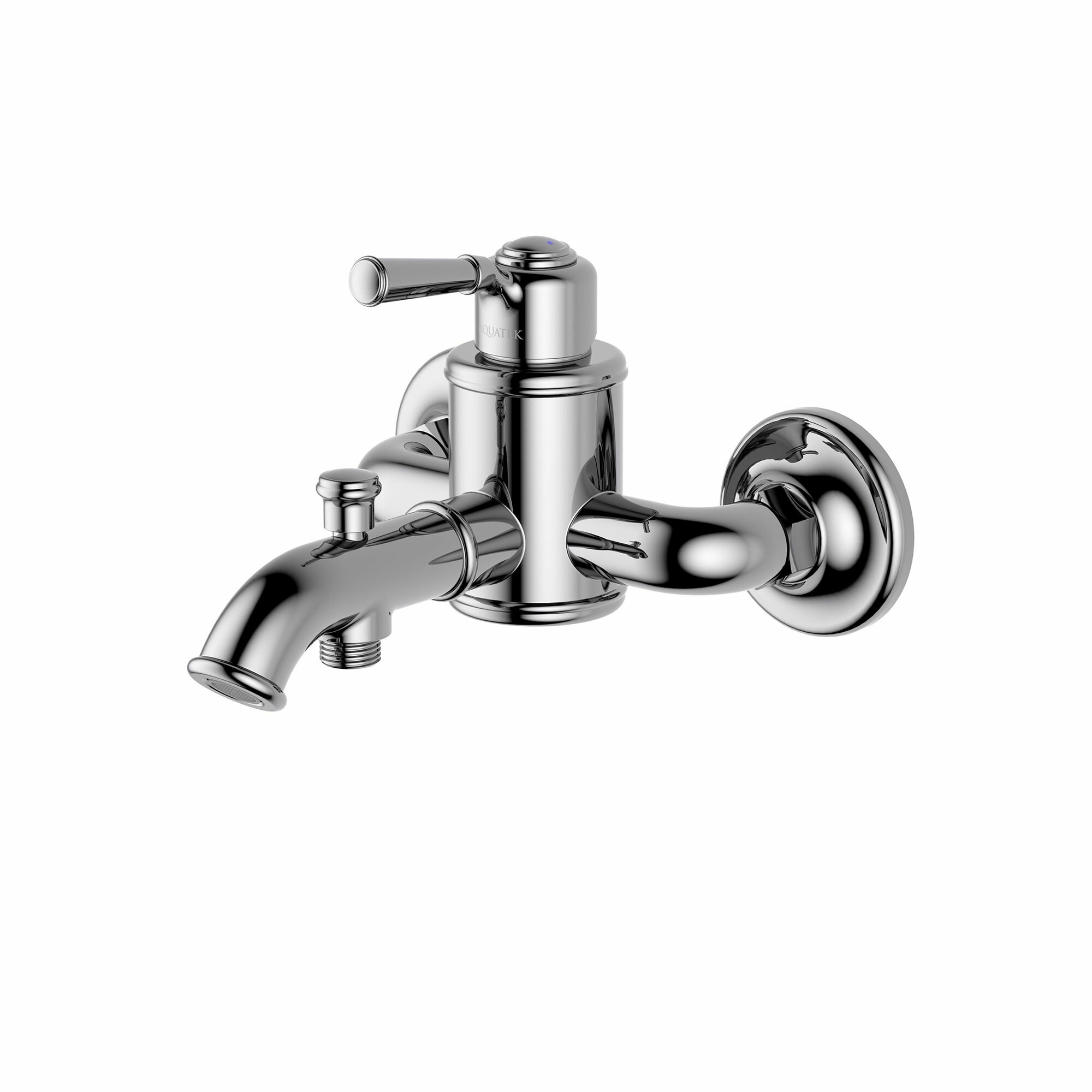 Смеситель для ванны с душем Aquatek Классик хром - фото №1