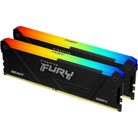 Оперативная память KINGSTON DIMM DDR4 32GB(2х16Gb) 3733Mhz CL19 FURY Beast RGB (KF437C19BB12AK2/32)