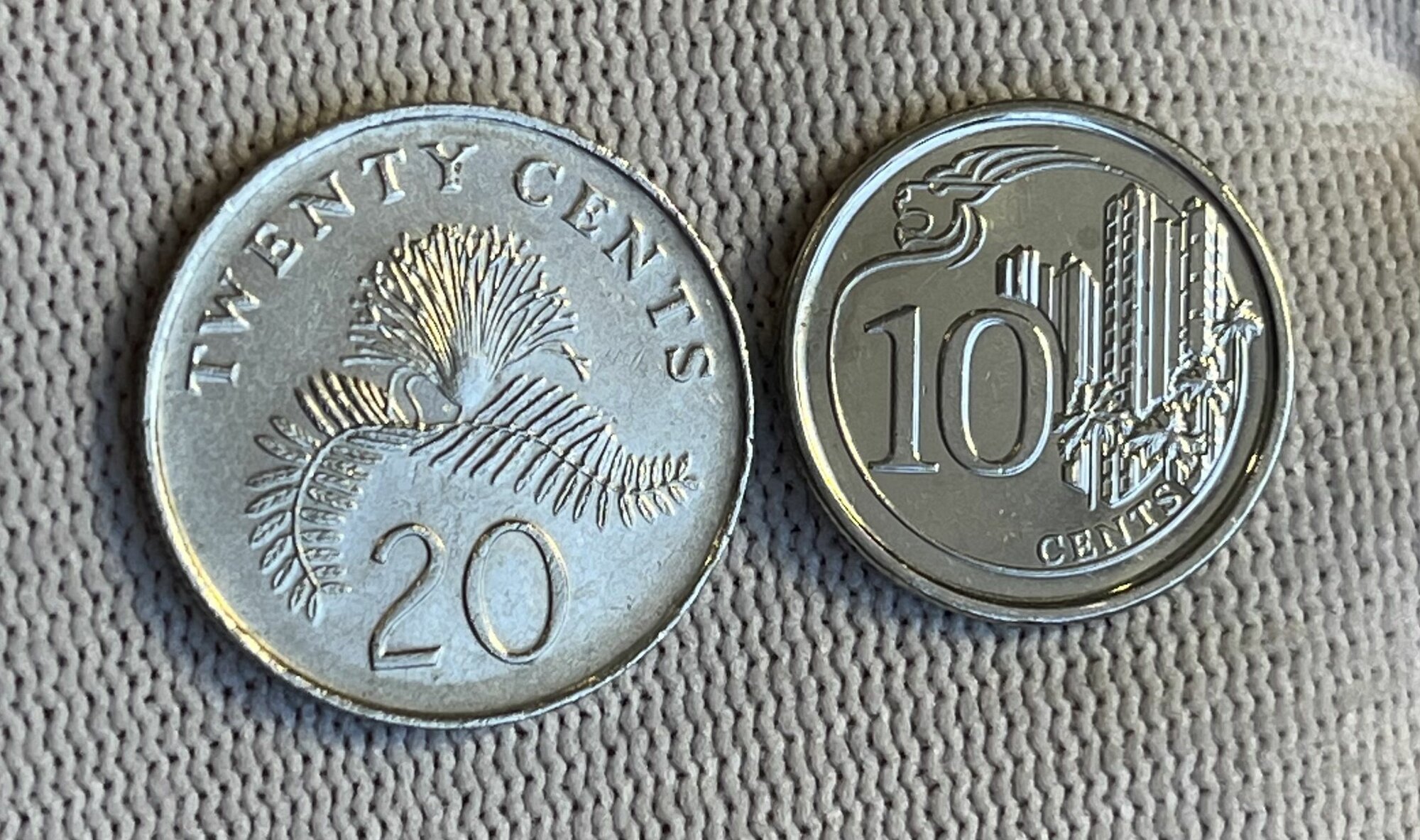 Набор монет Сингапура 20 и 10 Центов! 2006-2013
