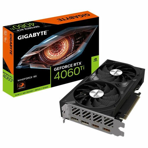 Видеокарта Gigabyte RTX4060 WINDFORCE OC 8GB GDDR6 128-bit DPx2 HDMIx2 2FAN RTL 42453₽