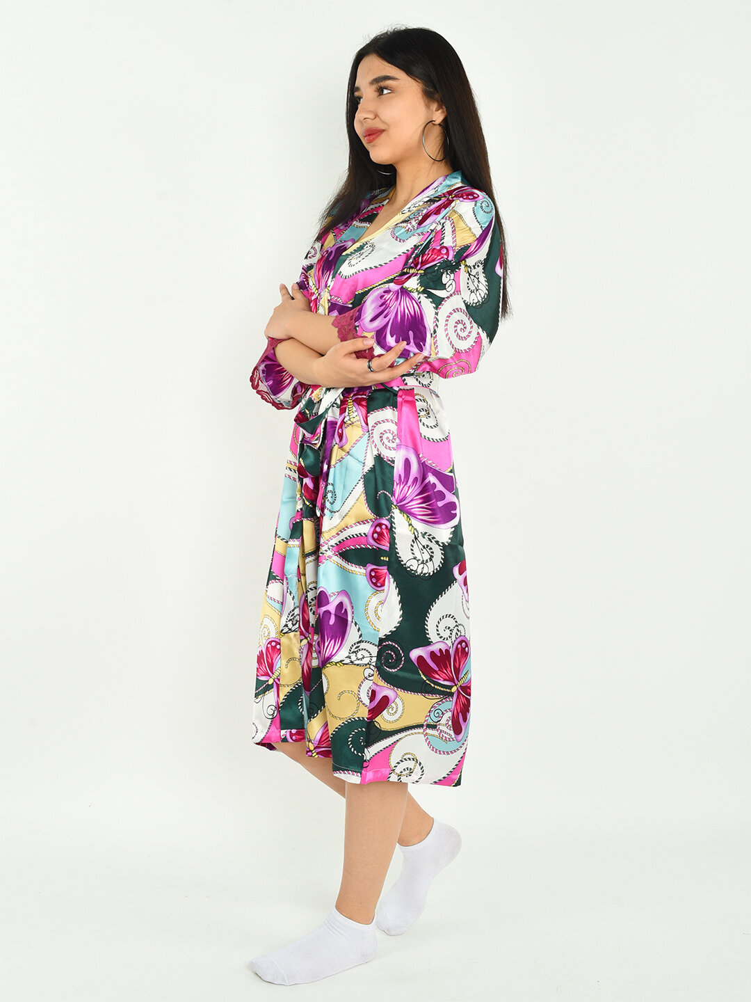 Халат-кимоно для кормящих мам Belweiss, размер Free, зеленый — фото 1