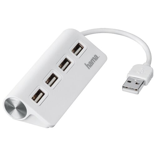 USB-концентратор HAMA Hub (00012177/8/9), разъемов: 4, белый