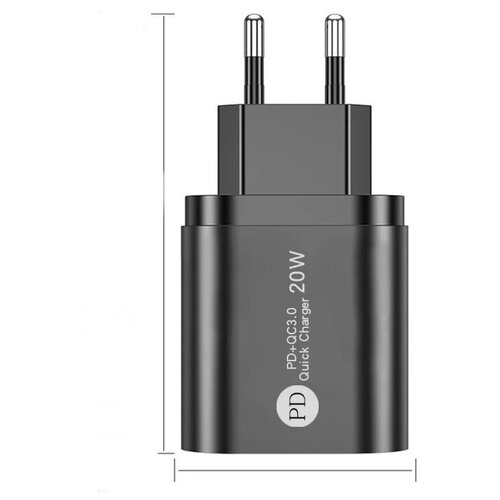 Сетевое зарядное устройство 20W быстрая зарядка QC 3.0, PD 3.0 / Адаптер питания USB и USB Type-C 20 Вт / Зарядка для телефона Quick Charge