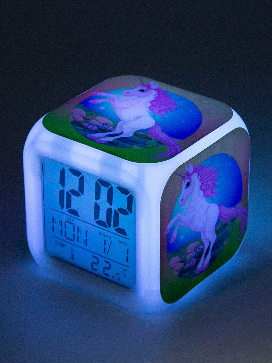 Часы-будильник Единорог с подсветкой №25 - фотография № 9