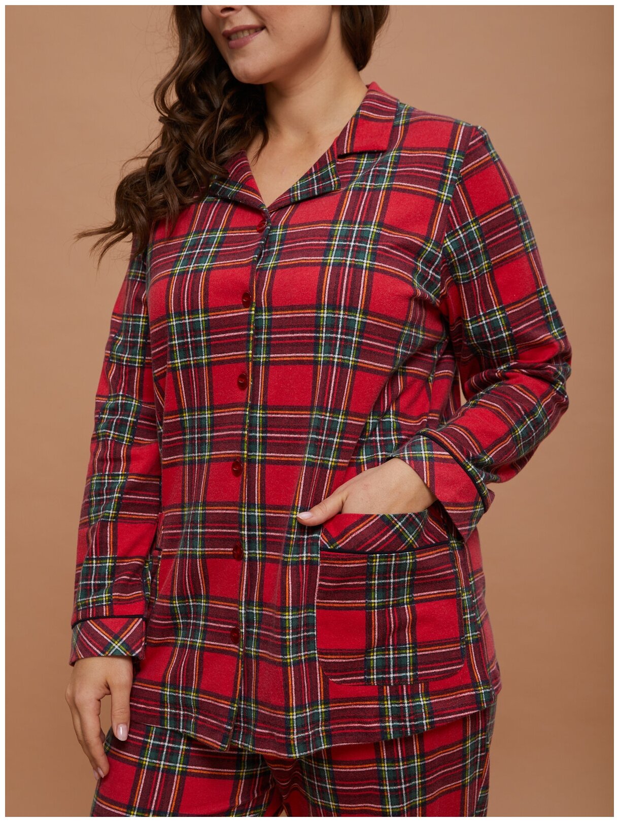 Пижама домашняя женская Алтекс с рубашкой и штанами, размер 58 - фотография № 6