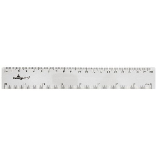 Calligrata Линейка пластиковая 20 см, 540582, прозрачный