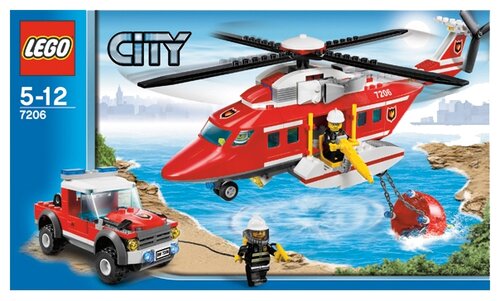 Конструктор LEGO City 7206 Пожарный вертолет, 342 дет.