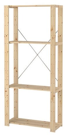 фото Стеллаж Хей/HEJNE (Хейне) в сборе, 171х78х30 с полками из реек