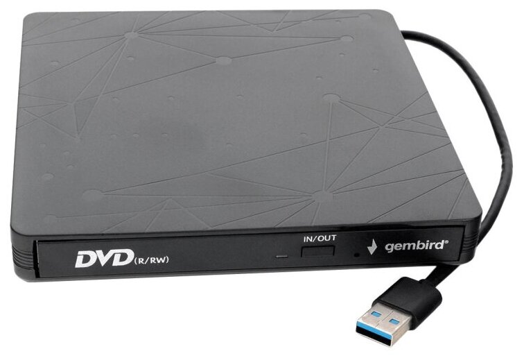 Внешний DVD-привод с интерфейсом USB 3.0 Gembird DVD-USB-03 пластик черный