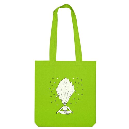 Сумка шоппер Us Basic, зеленый сумка йога для души белый