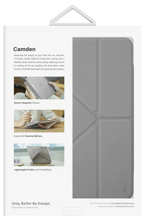 Чехол Uniq CAMDEN Anti-microbial для iPad 109 (2022) Grey