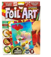 Danko Toys Аппликация цветной фольгой Foil Art по номерам Бегемотик (FAR-01-02)