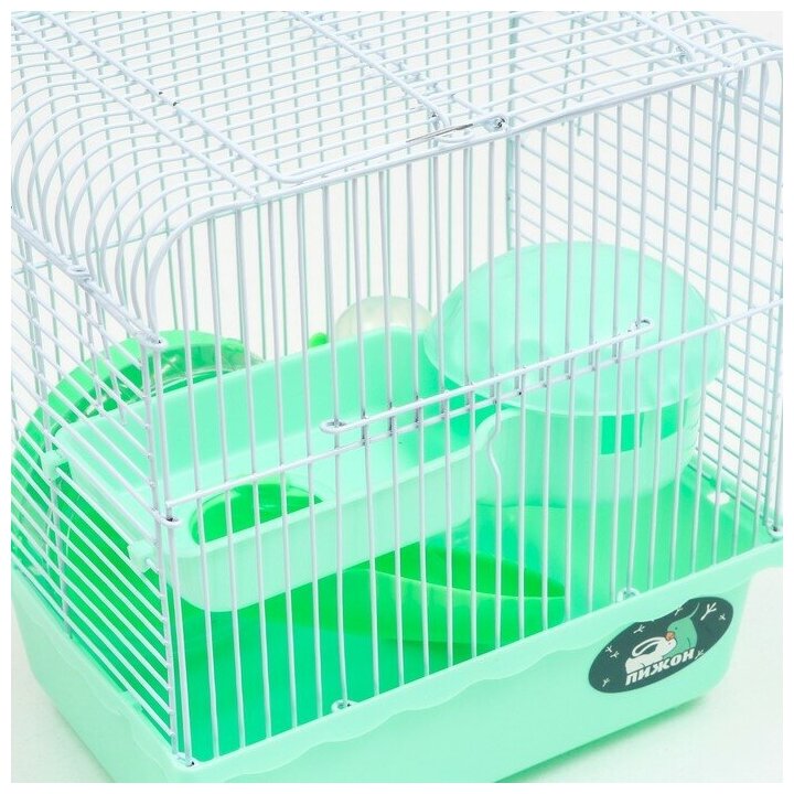 Пижон Клетка для грызунов "Пижон", 23 х 17 х 26 см, эмаль, зелёная - фотография № 4