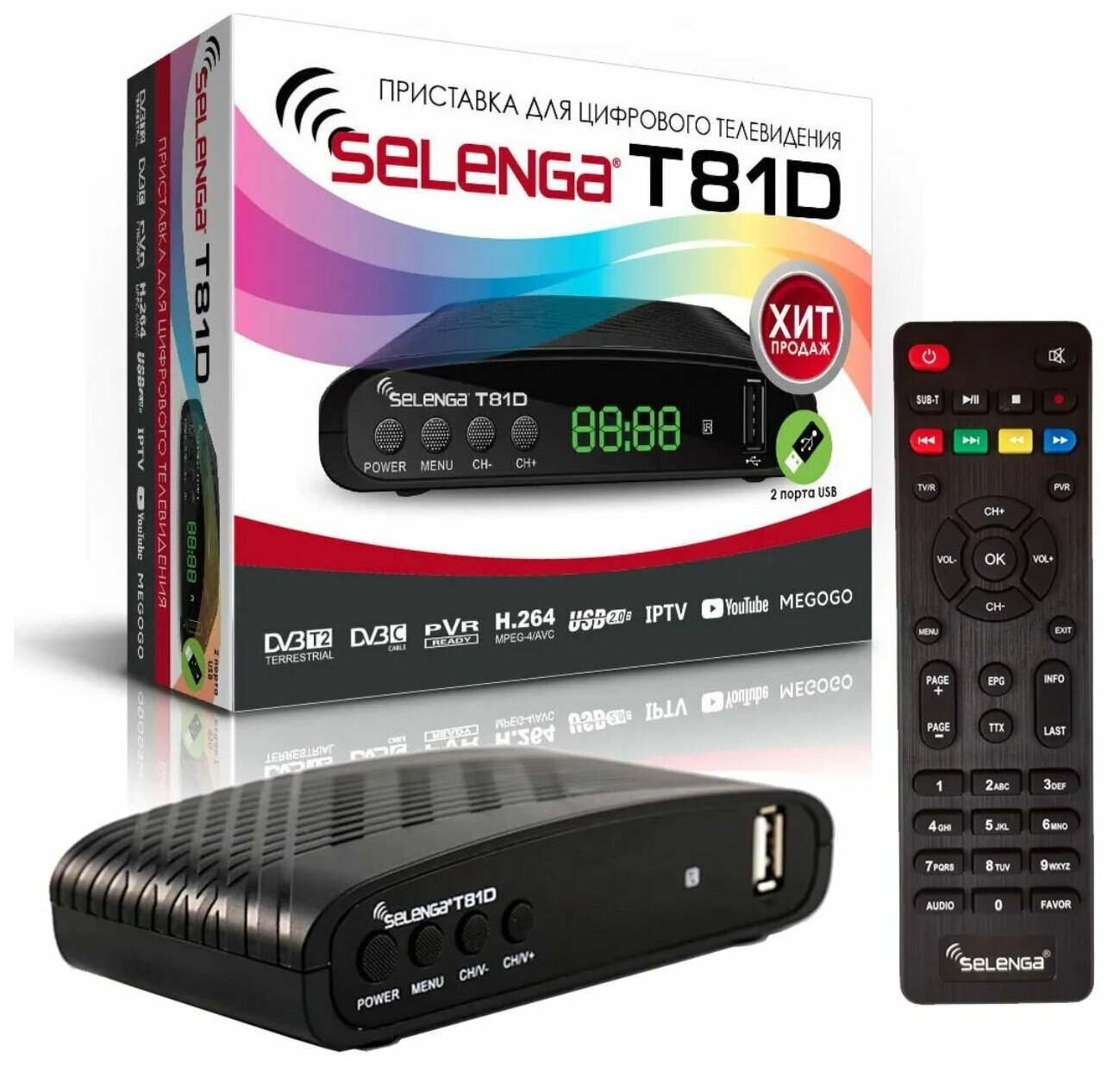 ТВ-тюнер Selenga T81D (2xUSB Ant in Ant out HDMI IR in AV out jack)