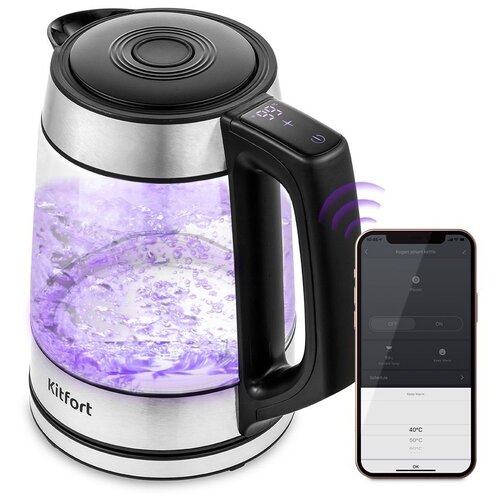 Чайник Kitfort КТ-6151 серебристыйчерный 399000₽