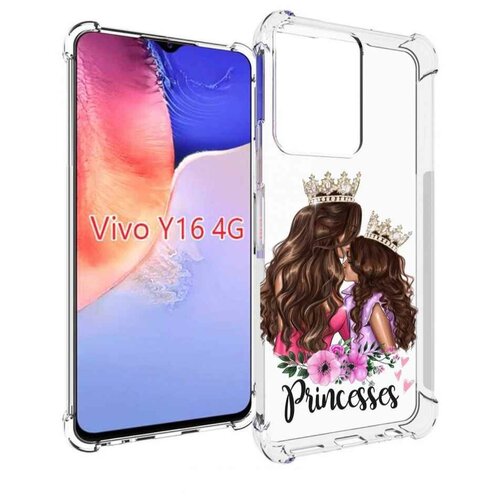 Чехол MyPads Принцессы женский для Vivo Y16 4G/ Vivo Y02S задняя-панель-накладка-бампер