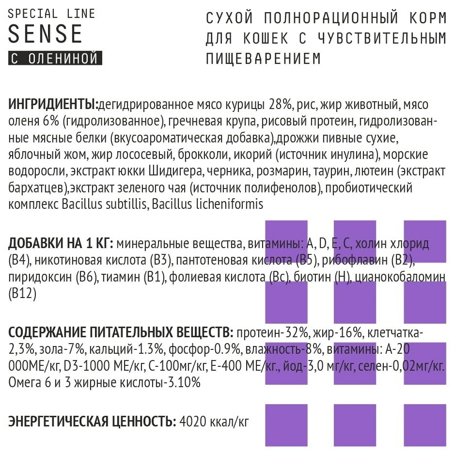 Сухой корм Айо Sense низкозерновой для кошек с чувствительным пищеварением 1,5 кг - фотография № 3