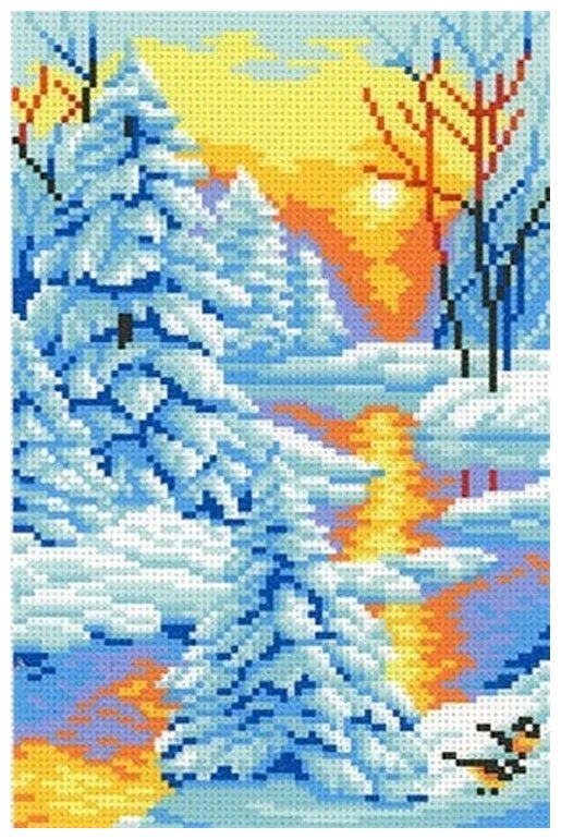 Рисунок на ткани М. П. Студия "Зимний закат", 21x30 см