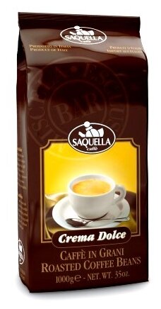 Кофе в зернах Saquella Crema Dolce, смесь арабики и робусты